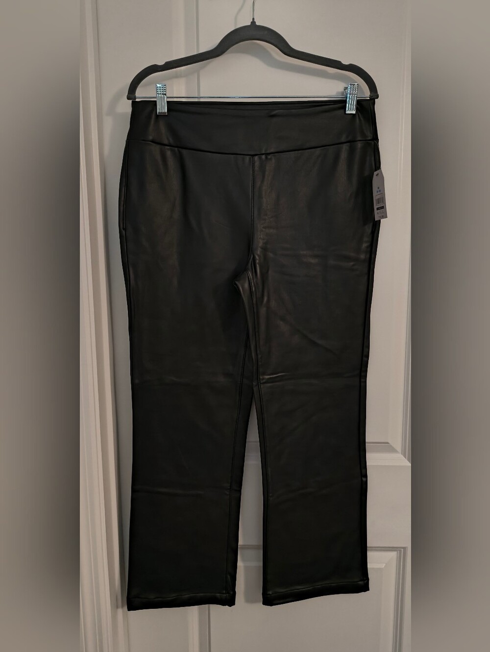 Time and Tru Black Faux Leather Boot Cut Pants Size M (8-10)